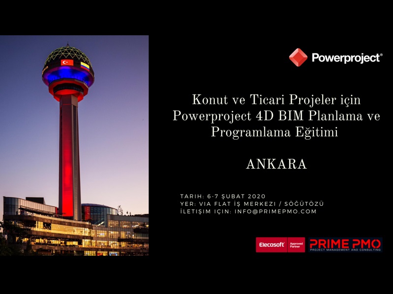Konut ve Ticari Projeler için Powerproject 4D BIM Planlama ve Programlama Eğitimi - Ankara