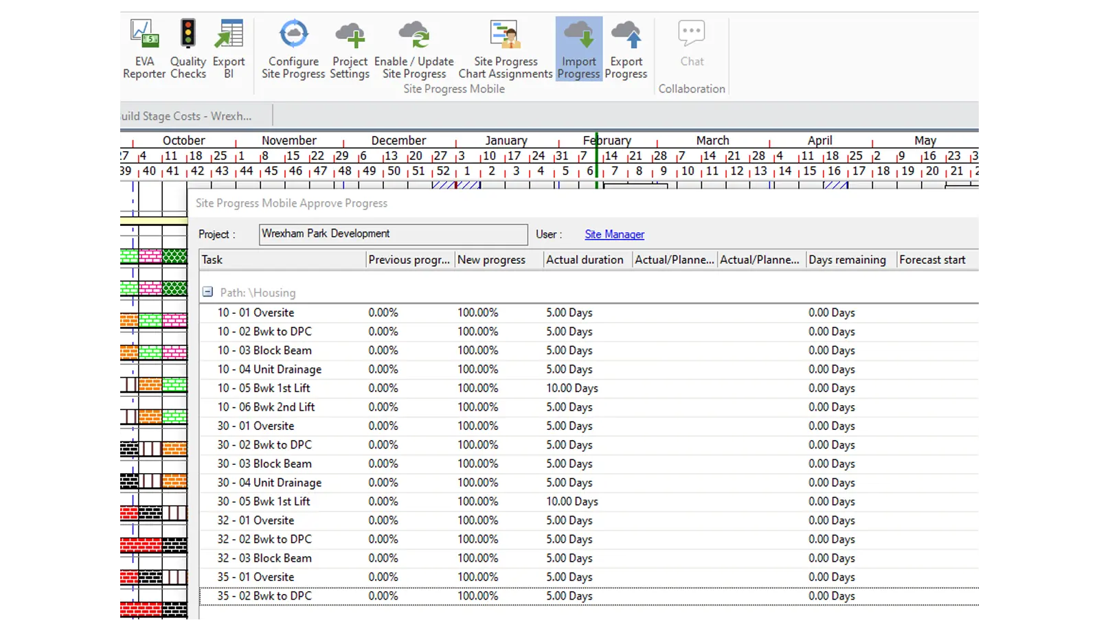 Asta Site Progress Mobile