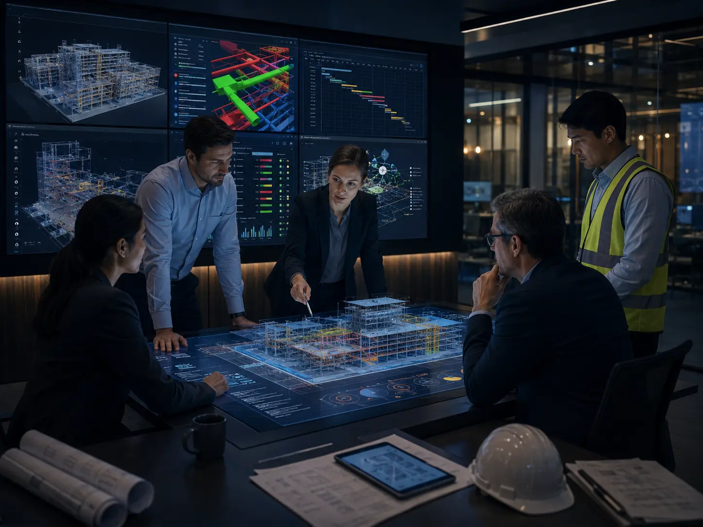 BIM implementation and model coordination workflow with issue tracking and model review