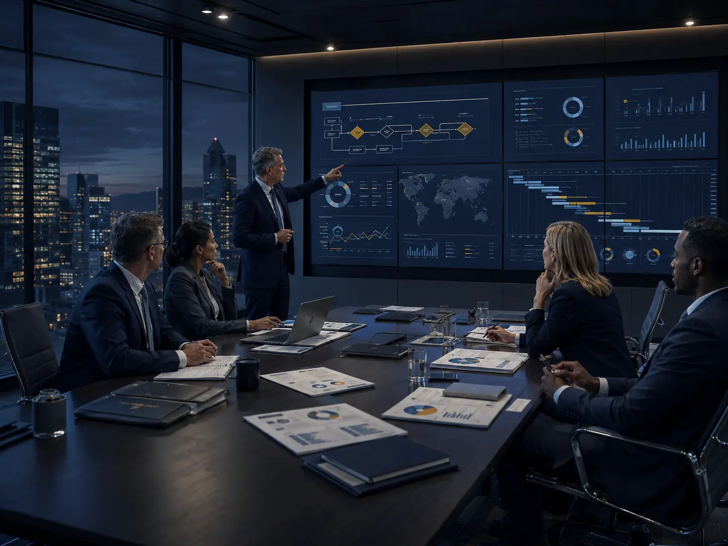 Project controls dashboard showing progress measurement, variance analysis, and KPI reporting