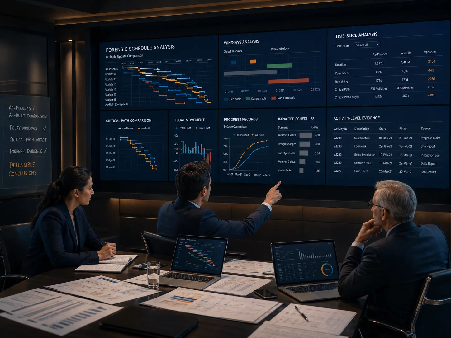 Forensic schedule analysis and programme review